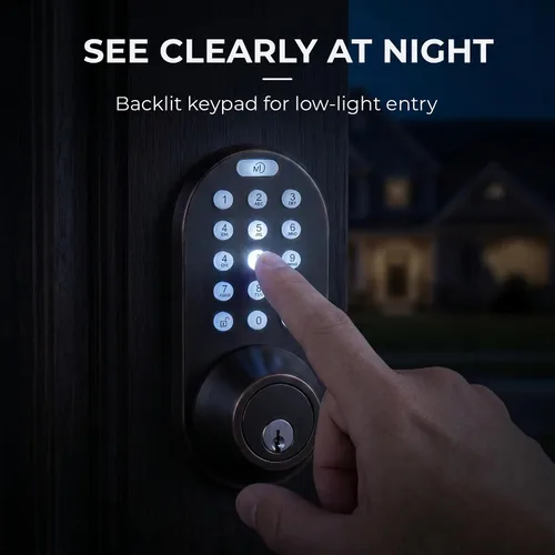 Miniatura 8 de Cerradura de Puerta con Teclado de Entrada sin Llave - Cerrojo Electrónico Digital Inteligente Mejorado con Código para Puertas Principales