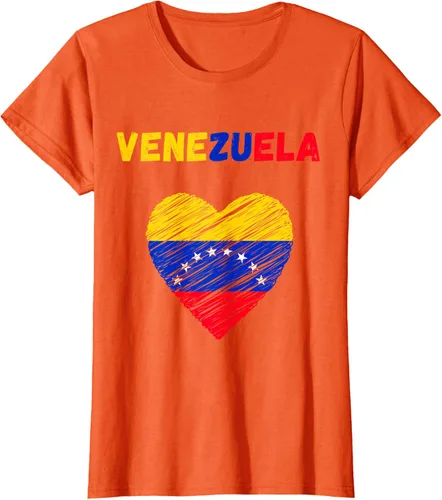 Miniatura 70 de Camiseta con la bandera venezolana con corazón de Venezuela, Negro