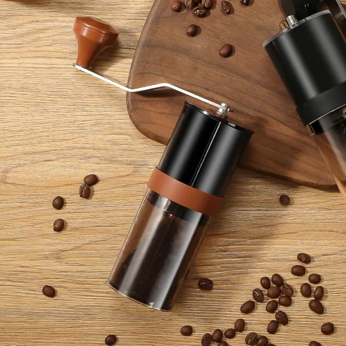 Miniatura 6 de Molinillo de café manual con ajustes internos, molinillo de frijoles de manivela manual de 1.06 oz de capacidad, molinillo portátil de rebabas