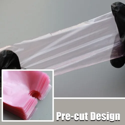 Miniatura 4 de Fundas grandes para máquina con cinta de agarre, 200 fundas para bolígrafos de máquina grandes, color rosa, fundas de agarre y 3 vendajes elásticos