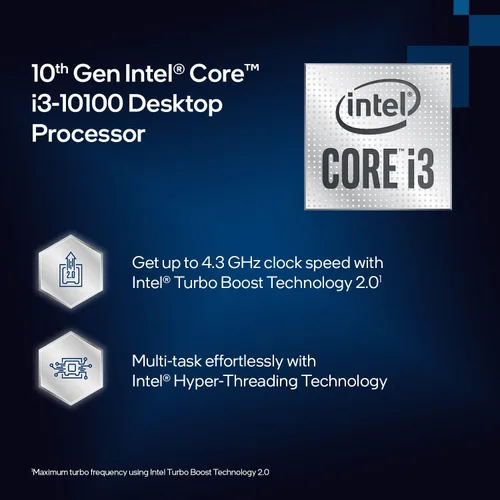 Miniatura 5 de Intel Core i3-10100 Procesador de escritorio 4 núcleos hasta 4.3 GHz LGA1200 (chipset Intel serie 400) 65W, número de modelo: BX8070110100