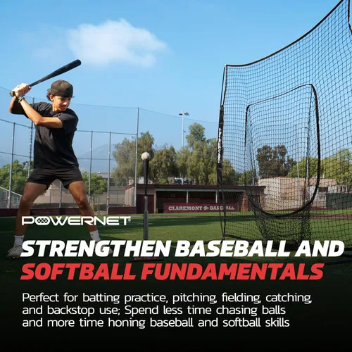Miniatura 4 de PowerNet Baseball Softball Practice Net 7x7 with Baseball Accessories for Practice Pitching, Batting & Fielding, Ball Caddy, Weighted Baseballs, Tee