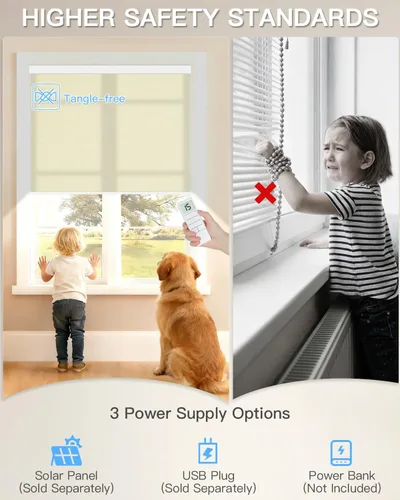 Miniatura 4 de Tokblind Persianas enrollables motorizadas de filtrado de luz con control remoto, persianas inteligentes para ventanas compatibles con Alexa Google