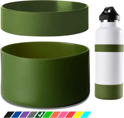 Miniatura 10 de Greant Funda protectora doble para botella de agua compatible con Hydro Flask, funda flexible de silicona compatible con funda Hydroflask, funda