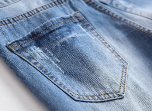 Miniatura 5 de Fredd Marshall - Pantalones de mezclilla ajustados para hombres, son elásticos y de diseño rasgado