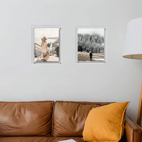 Miniatura 4 de Marcos de fotos de acrílico AITEE de 8x10 pulgadas, 4 paquetes, marcos transparentes claros para pared, marcos modernos sin bordes, marcos