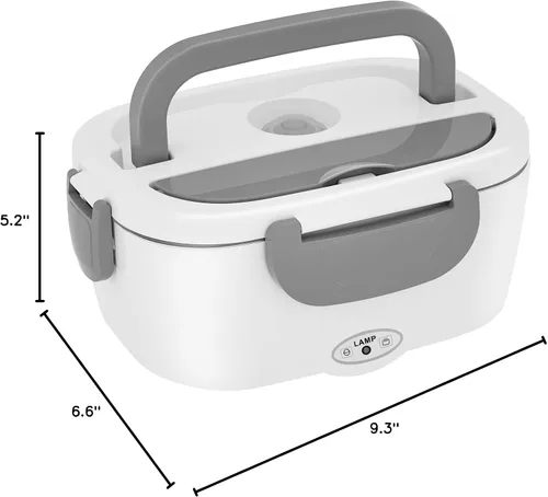 Miniatura 10 de Vingud Lonchera eléctrica inalámbrica para adultos, lonchera térmica recargable de 1.8 L, calentador de alimentos, lonchera portátil autocalentable