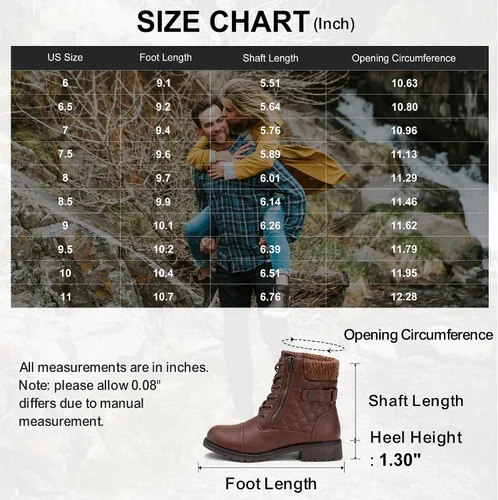 Miniatura 7 de Vepose Women's Combat Ankle Boots Lace up Comfortable Short Booties Low Heel
