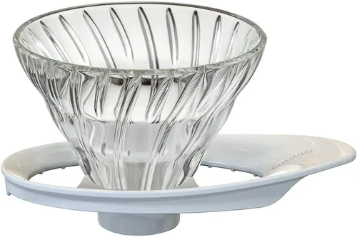 HARIO V60 VDGR-01-B Gotero transparente de vidrio resistente al calor, 01, para 1 a 2 tazas, negro, fabricado en Japón