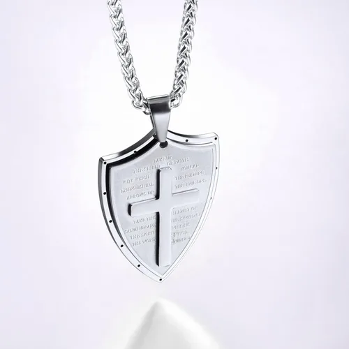 Miniatura 319 de U7 Saint Benedict/Michael Medal Necklace, 316L Stainless Steel Virgin Mary Necklace for Men Women, Bible Verse Protection Necklace Catholic
