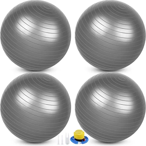 Miniatura 17 de Leyndo 4 pelotas de ejercicio de yoga de 26 pulgadas, para pilates, embarazo, parto, fitness, con bomba rápida, antiestallido, para mejorar