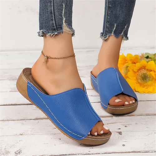 Miniatura 6 de Orthopedic Sandals For Women Dressy Platform Flip Flops Comfortable Walking Orthotic Slippers with Arch Support 2026 Blue