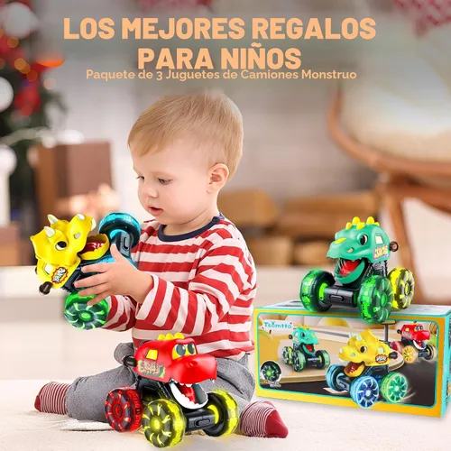 Miniatura 7 de Juguetes de Camiones Monstruo y Autos de Dinosaurio para Niños Pequeños de 1 a 3, Autos a Presión y Camiones de Juguetes para Niños de 1, 2, 3, 4, 5