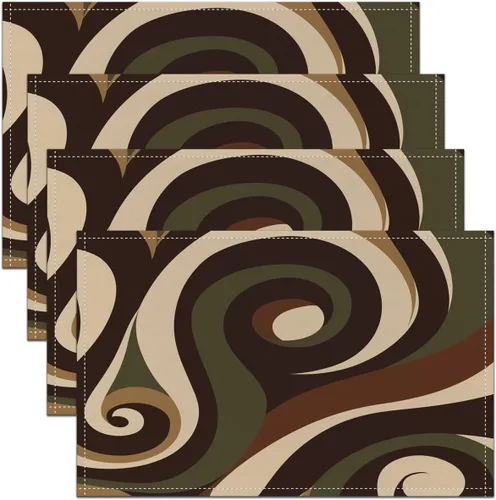 Miniatura 26 de Modern Circles - Juego de 4 manteles individuales de 12 x 18 pulgadas, patrón geométrico abstracto, decorativo, para niños, adolescentes y adultos