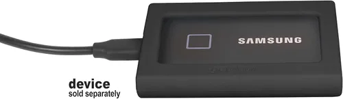 Miniatura 4 de getgear Parachoques de silicona para Samsung T7, T7 Touch SSD portátil - 1TB, 2TB, 500GB, USB 3.2, fuerte absorción de golpes, antideslizante, negro