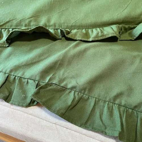 Miniatura 5 de Green Hemp Duvet Cover with Ruffles 1pc - only Duvet Cover (US Double 80x80")