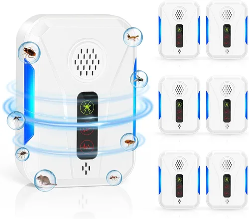 Repelente ultrasónico de roedores y plagas para interiores, repelente de ratones, enchufe, dispositivos electrónicos repelentes de roedores,