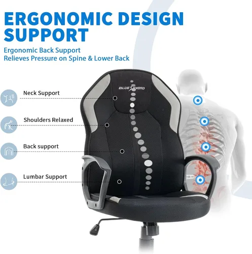 Miniatura 3 de Vigosit Silla ergonómica de malla para juegos de 330 libras, silla de computadora de oficina con respaldo alto transpirable con soporte lumbar