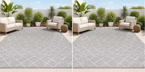 Miniatura 13 de JONATHAN Y Alfombra marroquí con diseño enrejado para interiores y exteriores, 2 x 8 pulgadas, color gris/crema, para patio trasero, porche, fácil
