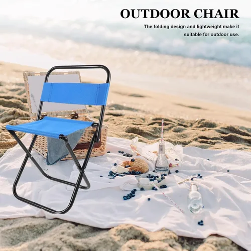Miniatura 3 de STOBAZA Silla de camping pequeña y plegable ligera, portátil, para exteriores, diseño ergonómico, fácil almacenamiento y transporte para pesca