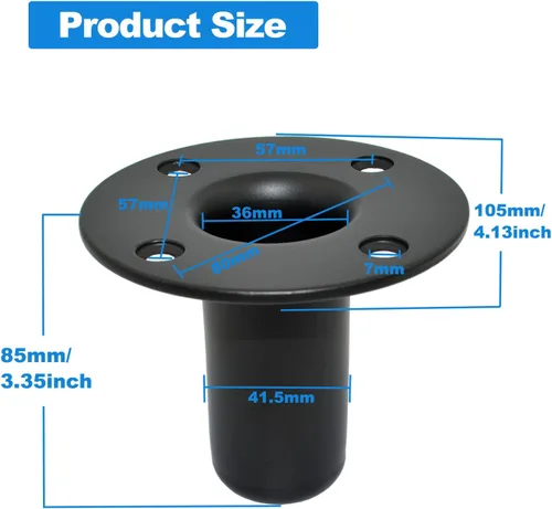 Miniatura 6 de Soporte para altavoz, 4.13 x 3.29 pulgadas, soporte de poste de gabinete de altavoz, adaptadores de soporte de altavoz de trípode PA/DJ, 4.134 x