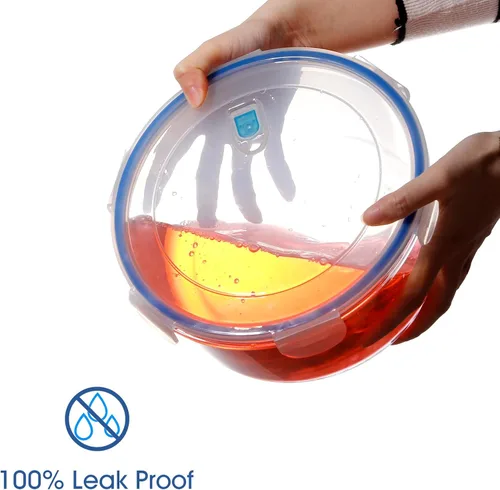 Miniatura 4 de NUTRIUPS Recipientes de almacenamiento de alimentos de vidrio grandes de 94.7 fl oz/95oz con tapas herméticas, 2.8L rectangular tamaño familiar