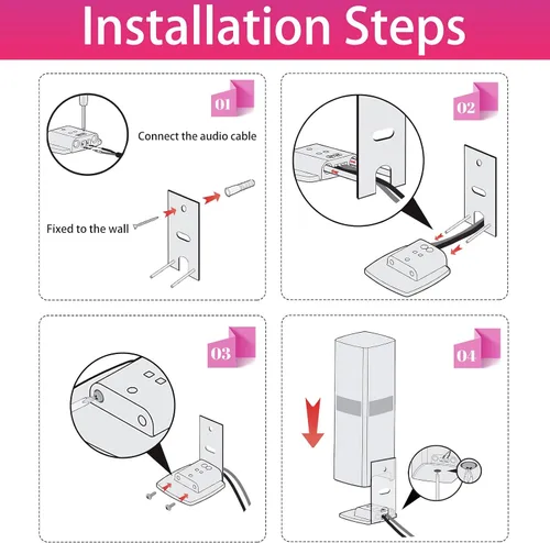 Miniatura 5 de Dinghose - Soportes de pared compatibles con altavoces Bose Surround 700, OmniJewel Lifestyle 650 Sistema de entretenimiento en el hogar (blanco)