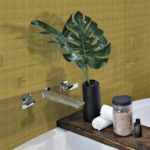 Miniatura 2 de Yipscazo - Losetas de salpicaduras en mosaico de acero inoxidable, de metal, para despegar y pegar, adhesivos, para cocina, baño, lavandería, en oro