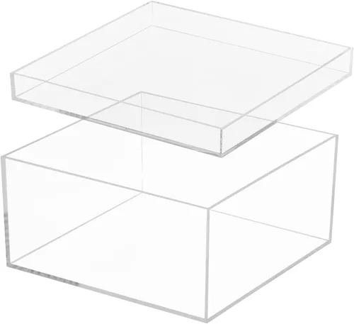 Miniatura 12 de KissYou Pequeña caja de acrílico con tapa, cubo cuadrado transparente, contenedores de almacenamiento de joyas para dulces, graduación, boda, fiesta