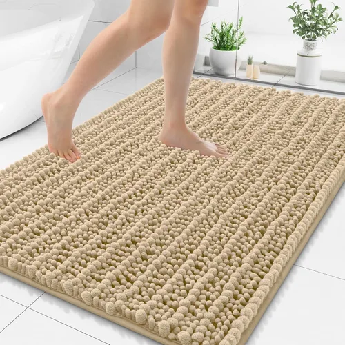 Miniatura 56 de Smiry Alfombras de Baño 24x16 pulgadas, Alfombras de Baño de Chenilla Extra Suaves y Absorbentes, Respaldo de Goma Antideslizante, Lavable a Máquina