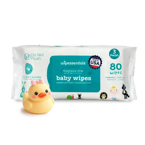 WipeEssentials - Toallitas para bebé WipEssentials, toallitas sin perfume para bebé - Toallitas húmedas hipoalergénicas, paquete de 3 (80 toallitas