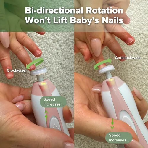 Miniatura 3 de haakaa - Cortaúñas eléctrico seguro para bebé, juego de lima de uñas para bebé, kit de manicura, kit de aseo para recortar y pulir para recién Rosa