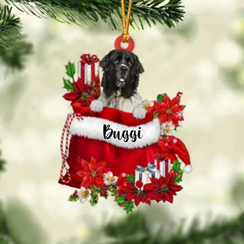 Miniatura 8 de Perro Akita Inu personalizado en bolsa de regalo, adorno de Navidad, nombre personalizado, regalo para amantes de los perros, familia, Navidad