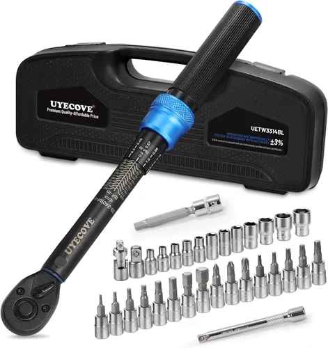 Miniatura 8 de Juego de llaves dinamométricas de clic de accionamiento de 1/2 pulgada, 10-160 FT-LB/13.6-217Nm llave dinamométrica de accionamiento 1/2, kit