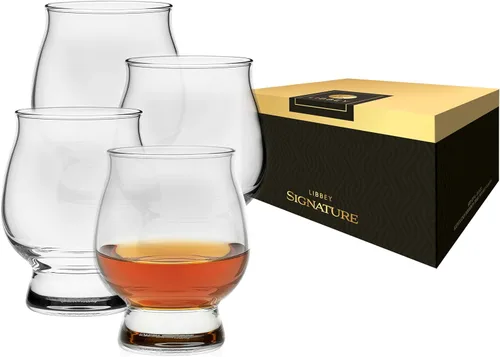 Libbey Signature Kentucky Bourbon Trail - Juego de 4 vasos de whisky aptos para lavavajillas, calidad de restaurante Degustación