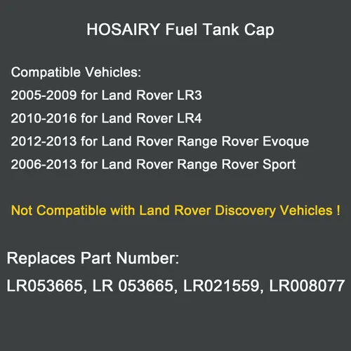 Miniatura 6 de Reemplazar LR053665 Tapa de gasolina Tapa de Llenado de Tanque de Combustible para Land Rover LR3 LR4 Range Rover Evoque Sport Tanque de Combustible