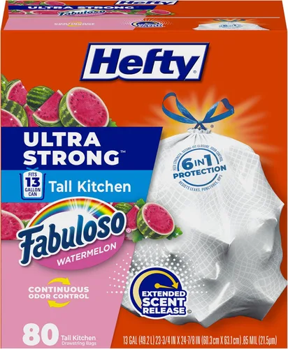 Miniatura 14 de Hefty Bolsas de basura ultra fuertes de 13 galones, bolsas de basura altas para cocina tamaño 13 galones, resisten fugas, perforaciones y desgarros