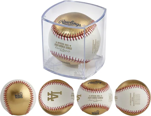 Miniatura 8 de Rawlings Campeones Oficiales de la Serie Mundial 2024 Los Angeles Dodgers Béisbol Conmemorativo Múltiples Estilos Blanco/Oro Cuero