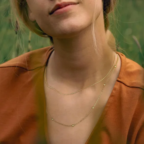 Miniatura 4 de IEFWELL Collar de cadena de oro para mujer, collares de oro de 14 quilates para mujer, collares de cadena de moda para mujer, joyería de oro de moda