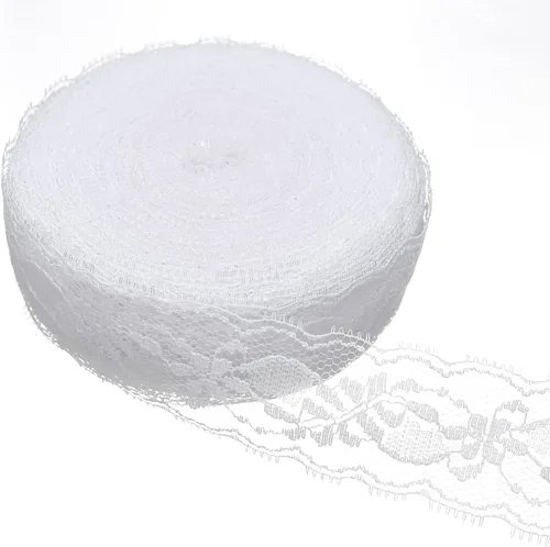 Miniatura 9 de 30 yardas de cinta de encaje blanca, para envolver regalos, decoración de vestidos, decoración de bodas, manualidades de costura (Estilo2)