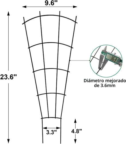 Miniatura 5 de Mklsit Paquete de 4 Enrejados de Plantas de 23'' para Plantas Trepadoras en Macetas de Interior y Exterior, Enrejado de Jardín de Metal para Plantas