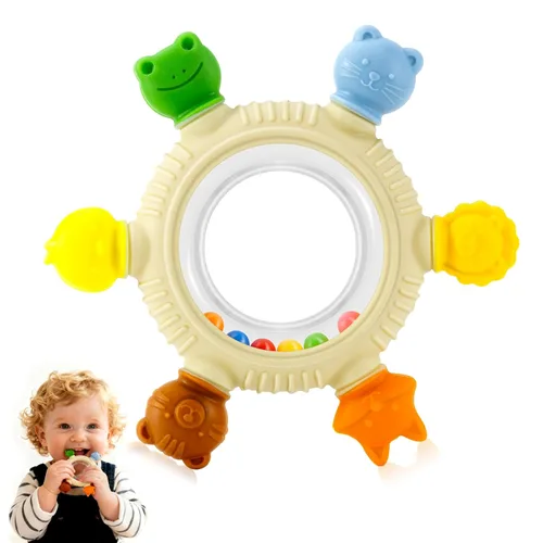 Juguetes de dentición para bebés de 0 a 6 a 12 meses, mordedores de silicona para bebés, juguete sensorial seguro para el congelador, juguete