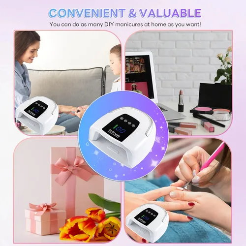 Miniatura 7 de Lámpara de uñas inalámbrica de 200 W, luz UV recargable para uñas de gel, secadora de uñas LED con 3 modos de temporizador, perfecta