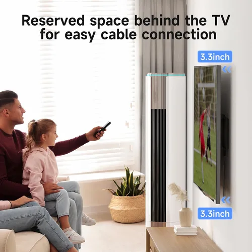 Miniatura 5 de Suptek Soporte de pared fijo resistente para televisores de 55 a 100 pulgadas, 265 libras, se adapta a 3 pernos de 16 pulgadas y 2 pernos de 18 o 24