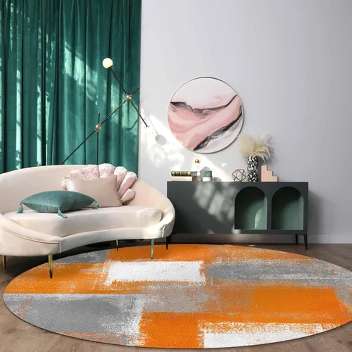 Miniatura 4 de Alfombras de Acción de Gracias, alfombra abstracta geométrica con graffiti pintura al óleo naranja, alfombra antideslizante a prueba de manchas