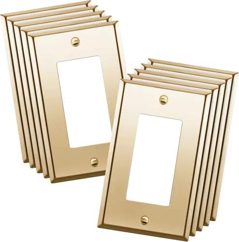 Miniatura 11 de ENERLITES Placa de pared de metal con interruptor decorativo triple, cubierta de tomacorriente de acero inoxidable, resistente a la corrosión, acero