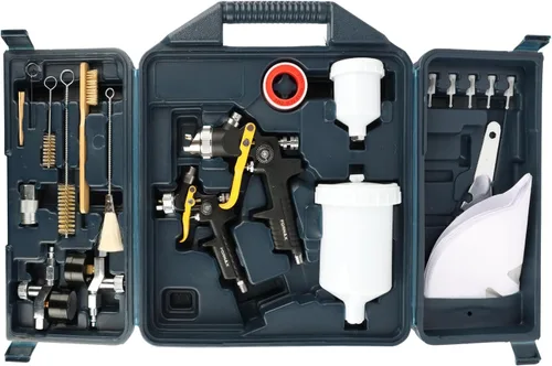 FORNAX HVLP - Pistola de pintura por gravedad, kit de 2 unidades, boquilla de 0.06 pulgadas, boquilla de 0.031 in, pintura de alimentación por