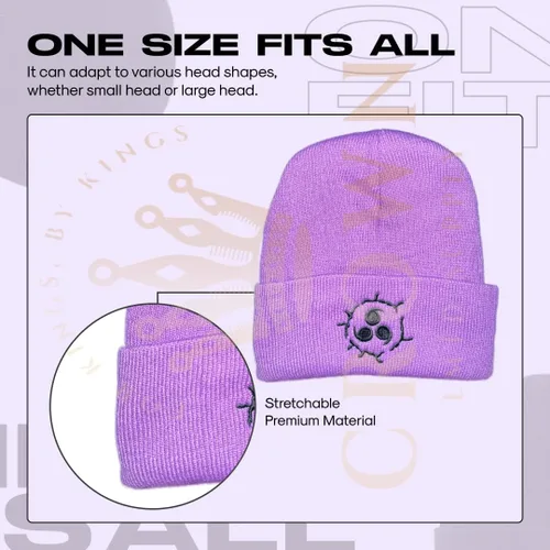 Miniatura 4 de Gorro de invierno de anime para hombres y mujeres, gorro de punto con puños, cómodo y suave, bordado de anime
