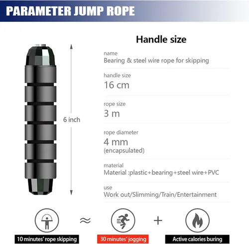 Miniatura 2 de Redify Cuerda de saltar, cuerdas de saltar para fitness, para mujeres, hombres y niños, cuerda de salto de velocidad para entrenamiento