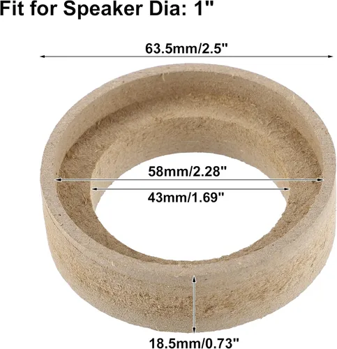 Miniatura 3 de uxcell 4 anillos espaciadores de montaje de subwoofer universales de 1 pulgada de madera maciza beige